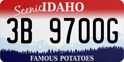 ID license plate 3B9700G