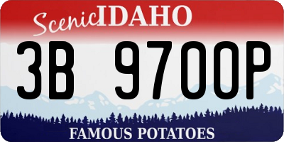 ID license plate 3B9700P