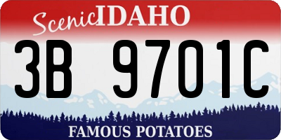 ID license plate 3B9701C
