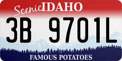 ID license plate 3B9701L
