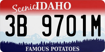 ID license plate 3B9701M