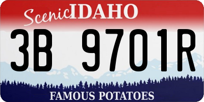 ID license plate 3B9701R