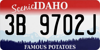 ID license plate 3B9702J