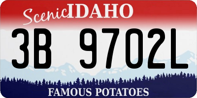 ID license plate 3B9702L