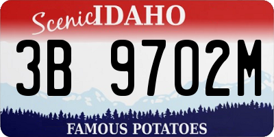 ID license plate 3B9702M