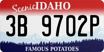ID license plate 3B9702P