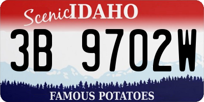 ID license plate 3B9702W