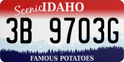 ID license plate 3B9703G