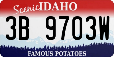 ID license plate 3B9703W