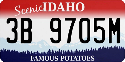 ID license plate 3B9705M