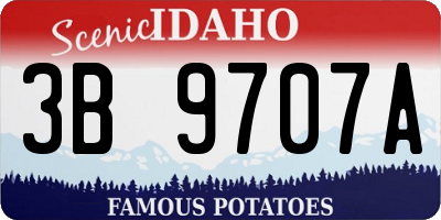 ID license plate 3B9707A