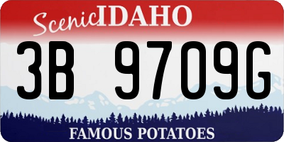 ID license plate 3B9709G