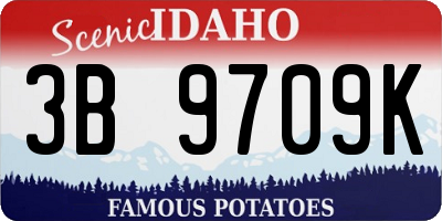 ID license plate 3B9709K