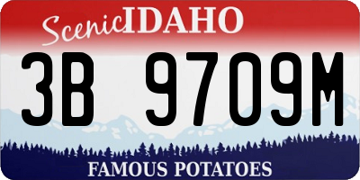 ID license plate 3B9709M