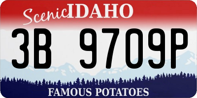 ID license plate 3B9709P