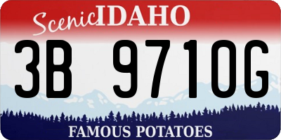 ID license plate 3B9710G
