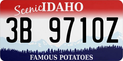 ID license plate 3B9710Z