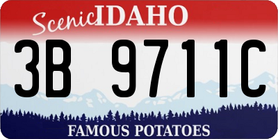 ID license plate 3B9711C