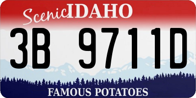 ID license plate 3B9711D