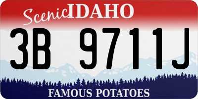 ID license plate 3B9711J
