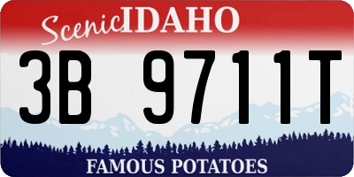 ID license plate 3B9711T