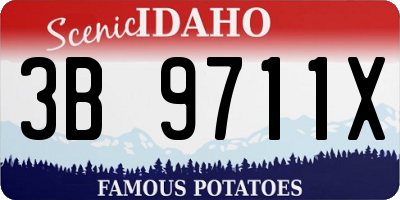 ID license plate 3B9711X