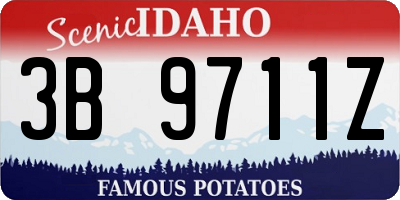 ID license plate 3B9711Z