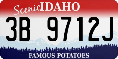 ID license plate 3B9712J