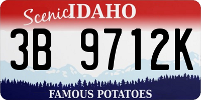 ID license plate 3B9712K