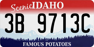 ID license plate 3B9713C