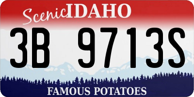 ID license plate 3B9713S