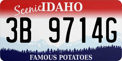 ID license plate 3B9714G