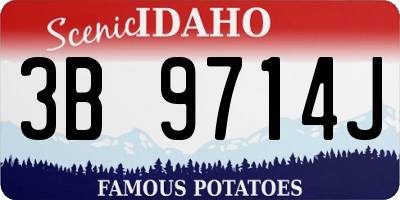 ID license plate 3B9714J