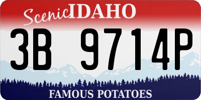 ID license plate 3B9714P