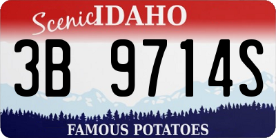 ID license plate 3B9714S