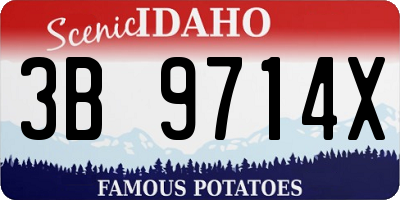 ID license plate 3B9714X