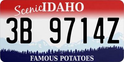 ID license plate 3B9714Z