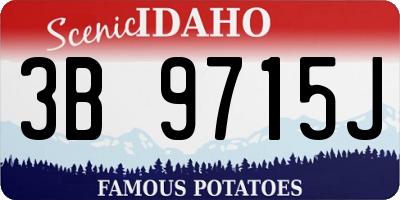 ID license plate 3B9715J