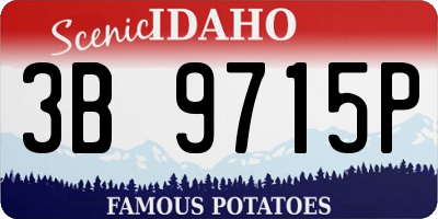 ID license plate 3B9715P