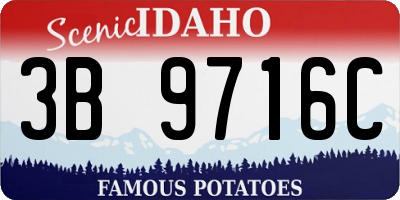 ID license plate 3B9716C