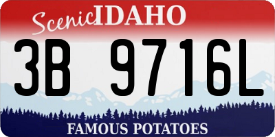 ID license plate 3B9716L