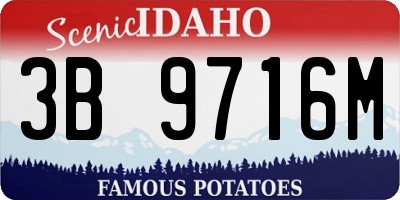 ID license plate 3B9716M
