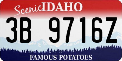 ID license plate 3B9716Z