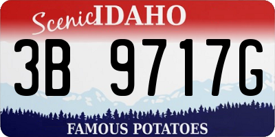 ID license plate 3B9717G