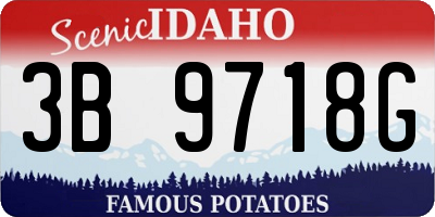 ID license plate 3B9718G