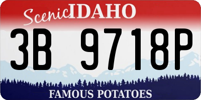 ID license plate 3B9718P