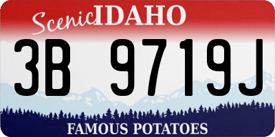 ID license plate 3B9719J