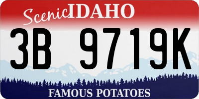 ID license plate 3B9719K