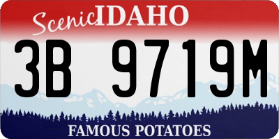 ID license plate 3B9719M