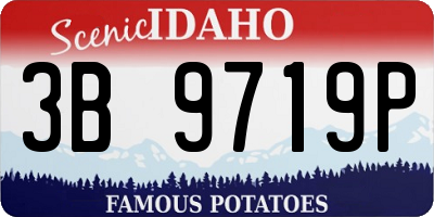 ID license plate 3B9719P